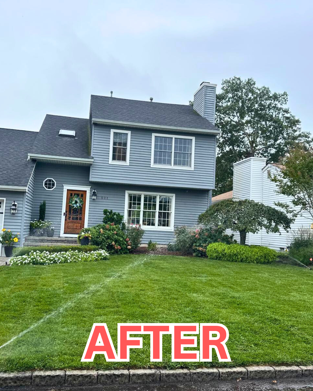 After - Beautiful green lawn
